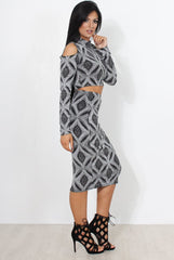 Melna Silver Glitter Two Piece Set