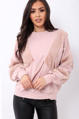 Rose Jumper with Fur on Front and Sleeves - Mercedes