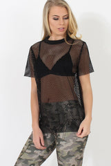 Black Mesh Top - Piper