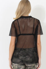 Black Mesh Top - Piper