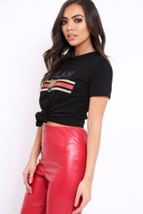 Black Milan Slogan T-shirt - Emberly