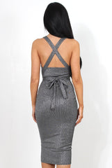 Mina Silver Halterneck Dress