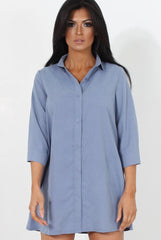 Mina Blue Button Front Shirt