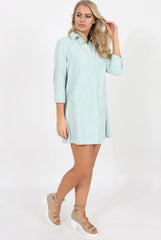 Mint Button Front Shirt Dress - Mina