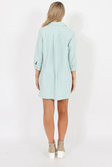 Mint Button Front Shirt Dress - Mina
