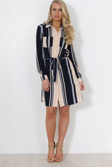 Minnie Navy Striped Shirt Dress