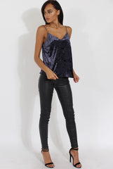 Blue Velvet Cami Top - Misty