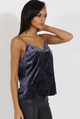 Blue Velvet Cami Top - Misty