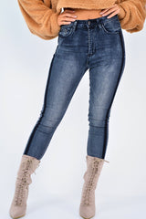 Charcoal Contrast Denim Skinny Jeans - Neriah