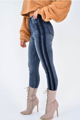 Charcoal Contrast Denim Skinny Jeans - Neriah