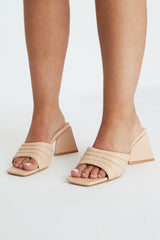 Nude Padded Look Mules - Uma