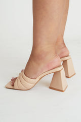 Nude Padded Look Mules - Uma
