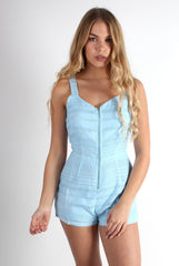Molly Blue Cut Out Back Playsuit