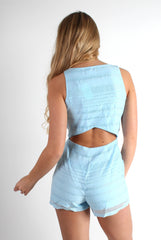 Molly Blue Cut Out Back Playsuit