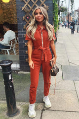 Rust Denim Utility Boilersuit - Chayse