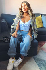 White Shirred Cup Sleeveless Crop Top - Divya