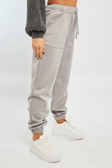 Grey Side Pocket Scuba Joggers - Lallie