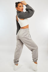 Grey Side Pocket Scuba Joggers - Lallie