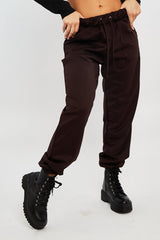 Chocolate Side Pocket Scuba Joggers - Lallie