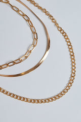 Gold 3 Layer Chain Necklace - Clyda