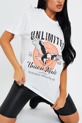 White Logo Printed T-Shirt - Cree