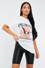 White Logo Printed T-Shirt - Cree