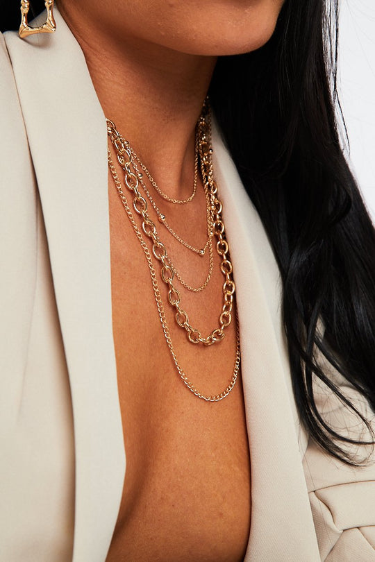 Gold Stacked Necklace - Ayra