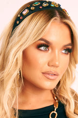 Black Jewel Detail Hairband - Dafne