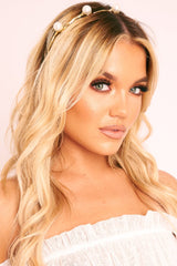Gold Ornate Pearl Detail Headband - Mabrey