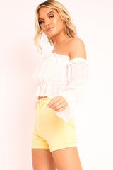 Yellow Denim Mom Fit Shorts - Moxie