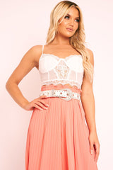 White Rhinestone Western Belt - Fiza