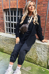 Black Chunky Knit Oversized Cardigan - Eaden