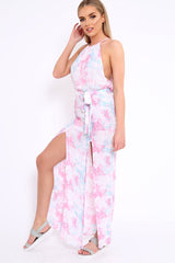 Pink Tie Dye Halterneck Maxi Dress - Momina