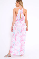 Pink Tie Dye Halterneck Maxi Dress - Momina