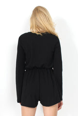 Mona Black Tie Front Playsuit