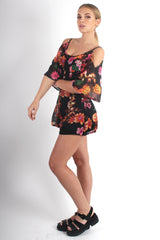 Morgan Black Floral Playsuit