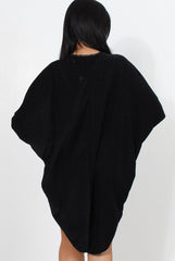 Marti Black Knitted High Neck Jumper Dress