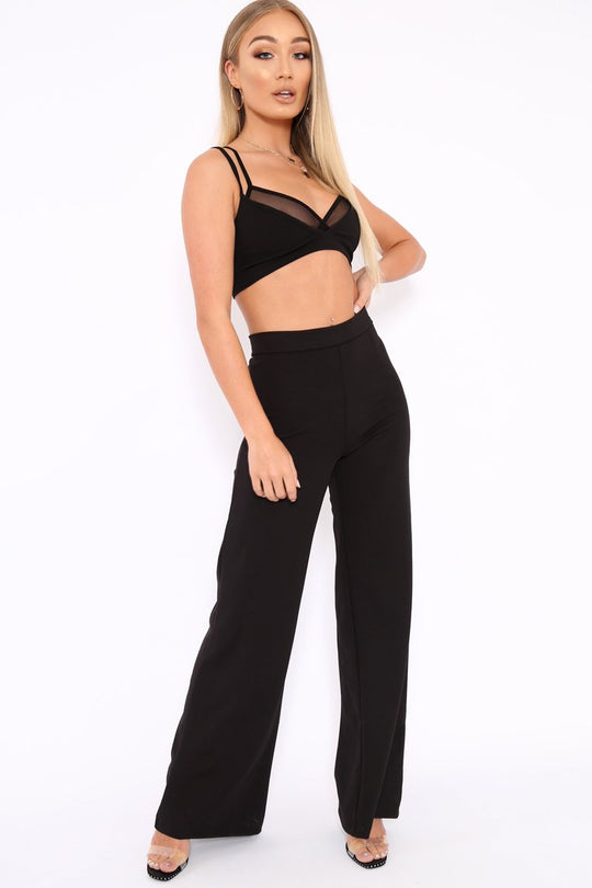 Black Plunge Front Double Layer Bralet - Moxie