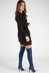 Black Paint Splatter Jumper Dress - Moxie