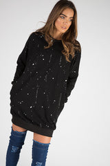 Black Paint Splatter Jumper Dress - Moxie