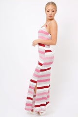 Pink Striped Maxi Dress - Kiah