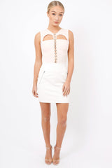 Nude Hook And Eye Cut Out Bodysuit - Reign