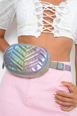 Holographic Oval Quilted Belt Bag - Harvie