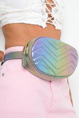 Holographic Oval Quilted Belt Bag - Harvie