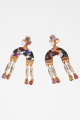 Multi Resin Embellished Gem Earrings - Tristina