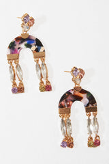 Multi Resin Embellished Gem Earrings - Tristina