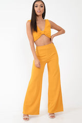 Mustard Plunge Tie Front Bralet - Brelee
