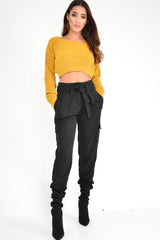 Mustard Chunky Knit Cropped Jumper - Jasmin