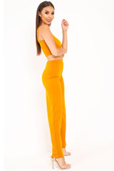 Dark Mustard Crop Top and Trousers Co-ord Set - Kimmy