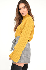 Mustard Knit High Neck Jumper - Jaelynn